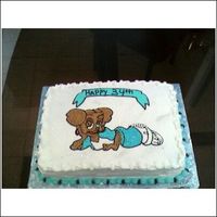 First B-Day Cake This is a cake I did for my friend this weekend. I just finished begginers decorating class and I think this came out pretty good.