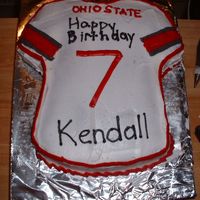 Jersey Cake I made this for my son's 7th birthday. His favorite Ohio State player is Troy Smithbut his number is 10 since ds was turning 7 he got...