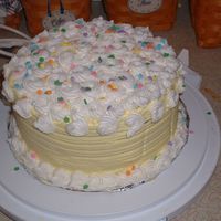 Confetti Birthday This cake was featured in the Wilton 2 course book. I made it for a family dinner celebrating 3 Oct. birthdays. All buttercream icing, the...