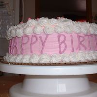 Birthday_001.jpg 2 layer birthday cake based on the Confetti cake from Wilton Course 2.