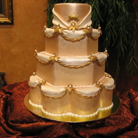 Gold And Shimmer Wedding competition cake. First place