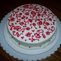 Red Lace i copied this lace design from one of my sister's dresses. im eating it right now. haha. im never gonna get back to my high school...