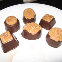 Petit Fours Mocha flavored, Weight Watchers cake, covered with dark chocolate and toped with mocha fondant. Another experiment for my dieting friends,...