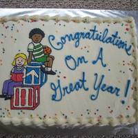 Head Start Cake I made this cake for my son's end of year pre-school picnic. It's a half sheet iced and decorated with buttercream.