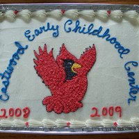 Little Cardinals 1/4 sheet iced and decorated with buttercream