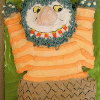 Wild Thing Birthday Cake Made for 3 year old boy's birthday. Frosting for everything except candy corn teeth and white chocolate chip fingernails and toenails...