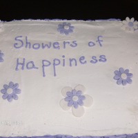 Showers Of Happiness YELLOW CAKE WITH BASKETWEAVE BC FROSTING AND FONDANT DAISIES