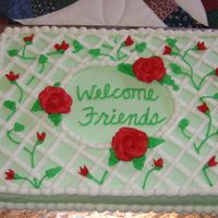 Cake For Friends Vanilla Caramel cake with BC decor. Based on a picture from a Wilton yearbook. Going to a party today and of course you have to have cake...