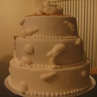 Sea Shell Themed Wedding Cake 