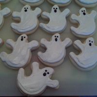 Ghost Cookies Here are some ghost cookies I made for my sons daycare. Best Rolled Sugar cookies and Alices cookie icing, as always! THE BEST. Enjoy.