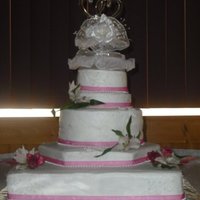 Ambers Mixed This cake was for a bride that changed her entire design the day before I needed to start baking!! I used 8 - 9in squares for bottom tier,...