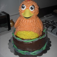 Chica For a one year olds bday. They wanted a Chica cake from the Sprout network. Had to do a lil research to even know what I was making. Cake...