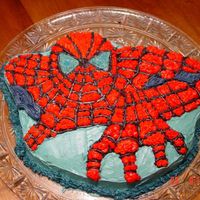 Spiderman The colors weren't from the kit, so I was really happy this turned out as well as it did. It's chocolate cake w/bc icing.