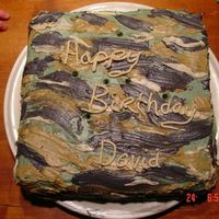 Camoflauge Cake This is supposed to look like the Vietnam era Jungle Tiger Stripe pattern Camo. I barely got it iced before the birthday boy came home and...
