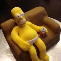 Homer Simpson On Couch My first attempt at a sculpted cake and 3D figure. It was a birthday cake for my fianc&Atilde;&copy;.