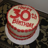 30Th Birthday Cake 30th Birthday Cake for an office party. Red velvet cake with buttercream icing and fondant decorations.
