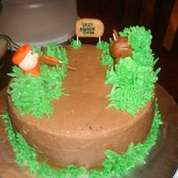 Deer Season Hunter Made for my friends hubby who is big on hunting, choco cake with choco BC fondant decroation
