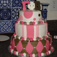 Brown And Pink I made this for UTSA (The University of Texas at San Antonio) Sorority Gamma Phi Beta. This is my first three tiered cake. Learned a few...
