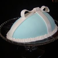 Tiffany Easter Egg Fondant covered Egg with gumpaste bow. Luster dust painted to give shine.