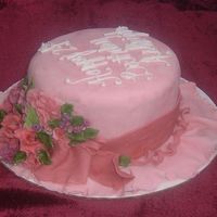 Ladies Hat Cake This is a two layer cake covered with fondant. I decorated it to look like a ladies hat.