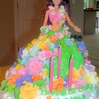 Hula Barbie Cake Hula Barbie Birthday Cake with rolled fondant flowers