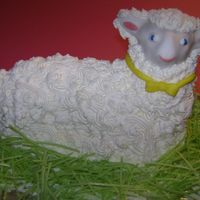 Little Lamb My customer gave me this antique lamb pan that was her grandmothers (I think was the story) and wanted me to make this cake for her sons...