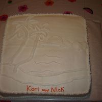 Bridal Shower Cake I made this one for my sister-in-law's bridal shower. They had a hawaiian themed wedding. This is what their wedding invitation looked...