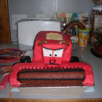 Frank The Combine (From Disney Cars Movie) This is the cake I made for my sons 3rd birthday. He loved it. It is yellow cake covered in MMF. I think it turned out well. Thanks for...