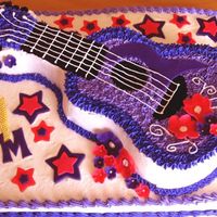 Hannah Montana Cake Buttercream with fondant accents. My first time working with fondant.