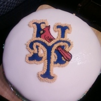 A Marriage Of Teams this cake was requested by the mother of the bride - the bride loves the mets and the groom the cardinals.