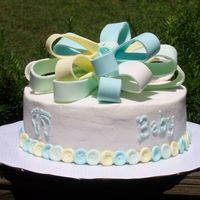 Michelle's Baby Boy An open request this time so I got to try making buttons and a loopy bow. The bow was sparse on top when I finished and I didn't have...