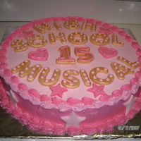 High School Musical 2 For my granddaughter. The letters are fondant brushed with gold.
