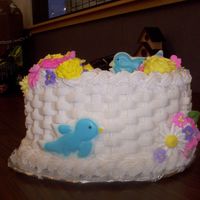 Wilton Iii Class Cake this is the side view of the cake, it took me 3 times to get the birds