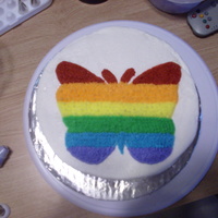 Rainbow Butterfly a buttercream cakeI was just getting my feet wet with decorating.Any advise you could give would really be appreciated