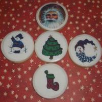 Christmas Cookies - Edible Image I topped these cookies with fondant and then the edible images.