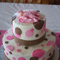 Heidi Baby shower cake. White cake. Fondant accents.