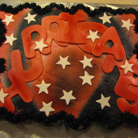 Hurricane Cupcake Cake This was a cupcake cake for a cheerleading group. It is a copy of their logo.