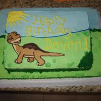 Land Before Time Two tiered stacked with BC Icing.