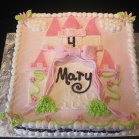 Castle Strawberry Cake with fondant and buttercream.