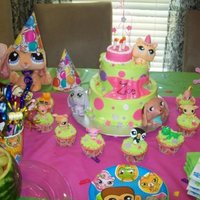 Littlest Petshop Cake Made for my niece strawberry cake with buttercream and fondant accents. The figures on the cake are hand molded from fondant/gumpaste. The...