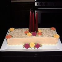 Bountiful Harvest Centerpiece My take on the Wilton Bountiful Harvest centerpiece. Carrot cake with creamcheese frosting.