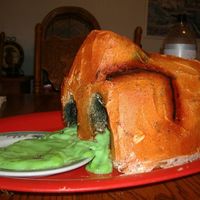 Nose Marble cake with BC icing, Snot is pisatcio pudding.