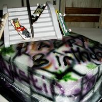 Teck Deck Chocolate cake with bc icing. First time really decorating with my aribrush gun.