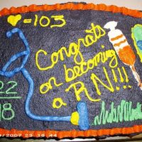 Rn Cake Red Velvet cake with homemade buttercream. I made this cake for my cousins wife who just became a RN.