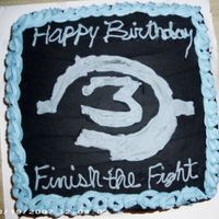 Halo 3 This is a chocolate cake with bc. I made this quickly for my friend's son's birthday.