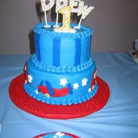 Boy's 1St Birthday This cake matches the new theme of 1st birthday Planes, cars, trains and the #1. I used a Fondant covered board rolled with a spiral roller...
