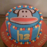 Julius Monkey The birthday girl wanted a simple Julius monkey cake. It's snickerdoodle cake (3 - 9" rounds) with cinnamon and sugar buttercream...