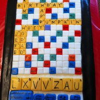 Words With Friends Iphone Cake Boston Cream Pie cake decorated with a Words with Friends design. Every word is an inside joke with my sister. She loved it and to be...