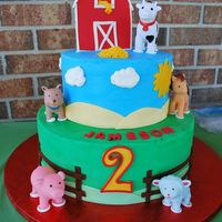 Jameson's Birthday My grandson's birthday cake. We had a "rolling farm" come for his party. The kids had so much fun with the animals....