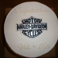 Harley Shower Made for one of the guys that works for my DH. He and his fiance rode their Harley from Miss to LasVegas and got married in a drive thru...